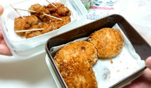 大豆ミート唐揚げ、北海道産ジャガイモのコロッケ